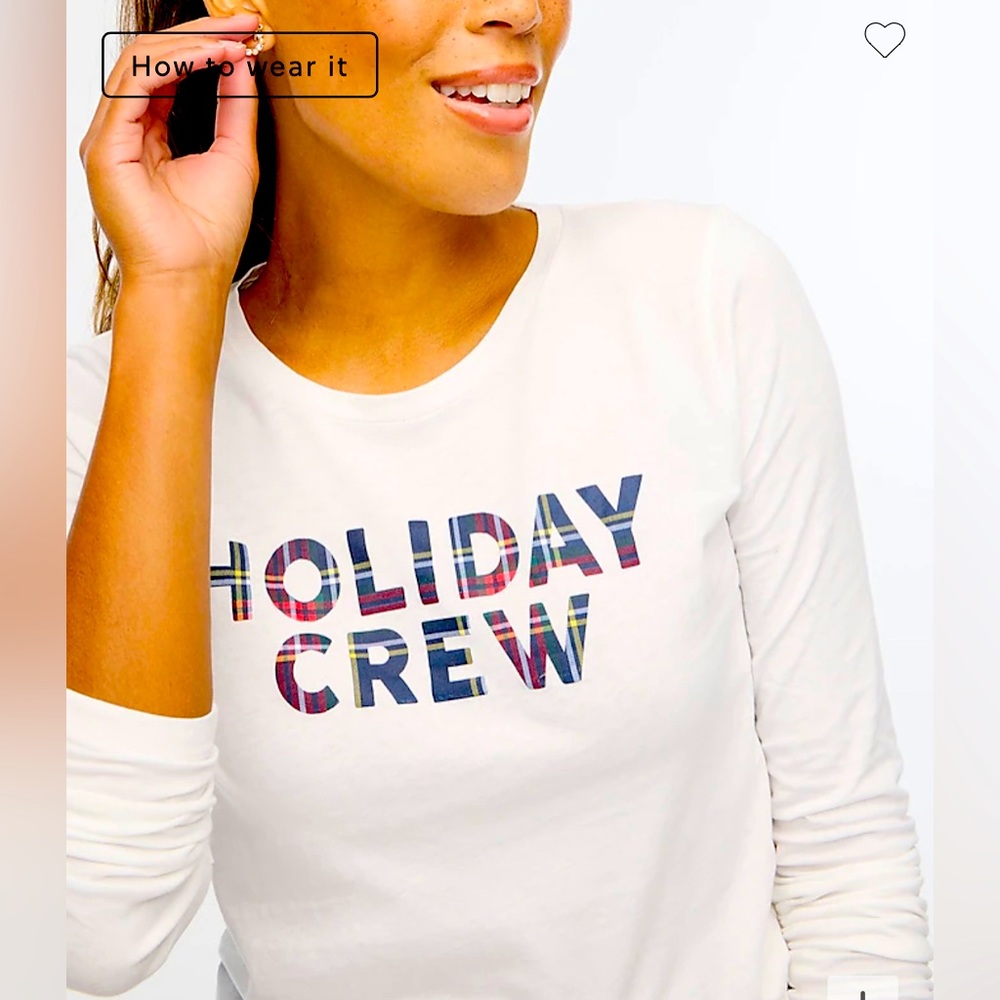 J.Crew NWT Plaid “Holiday Crew” Collector Graphic Tee - Picture 2 of 8